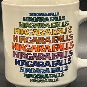 Vintage Niagara Falls New York Rainbow 12 ounce Pottery Coffee Mug Ceramic‎